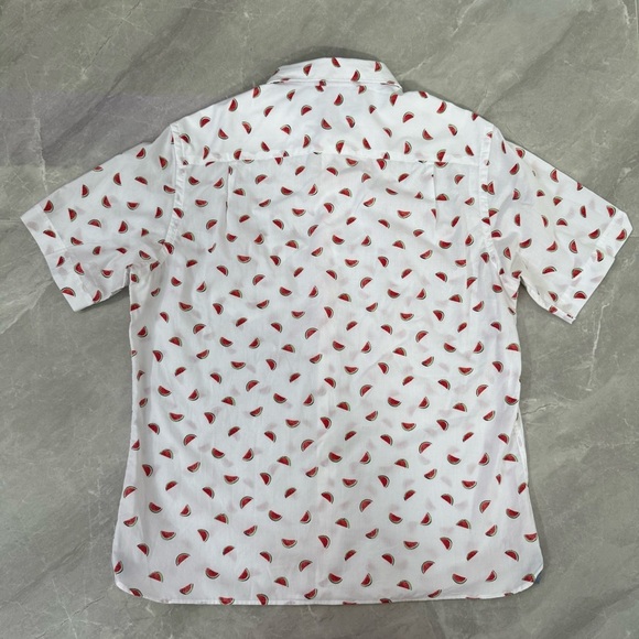 Men’s Van Heusen Never Tuck Watermelon Button Down Short Sleeve Shirt Large - Picture 12 of 16